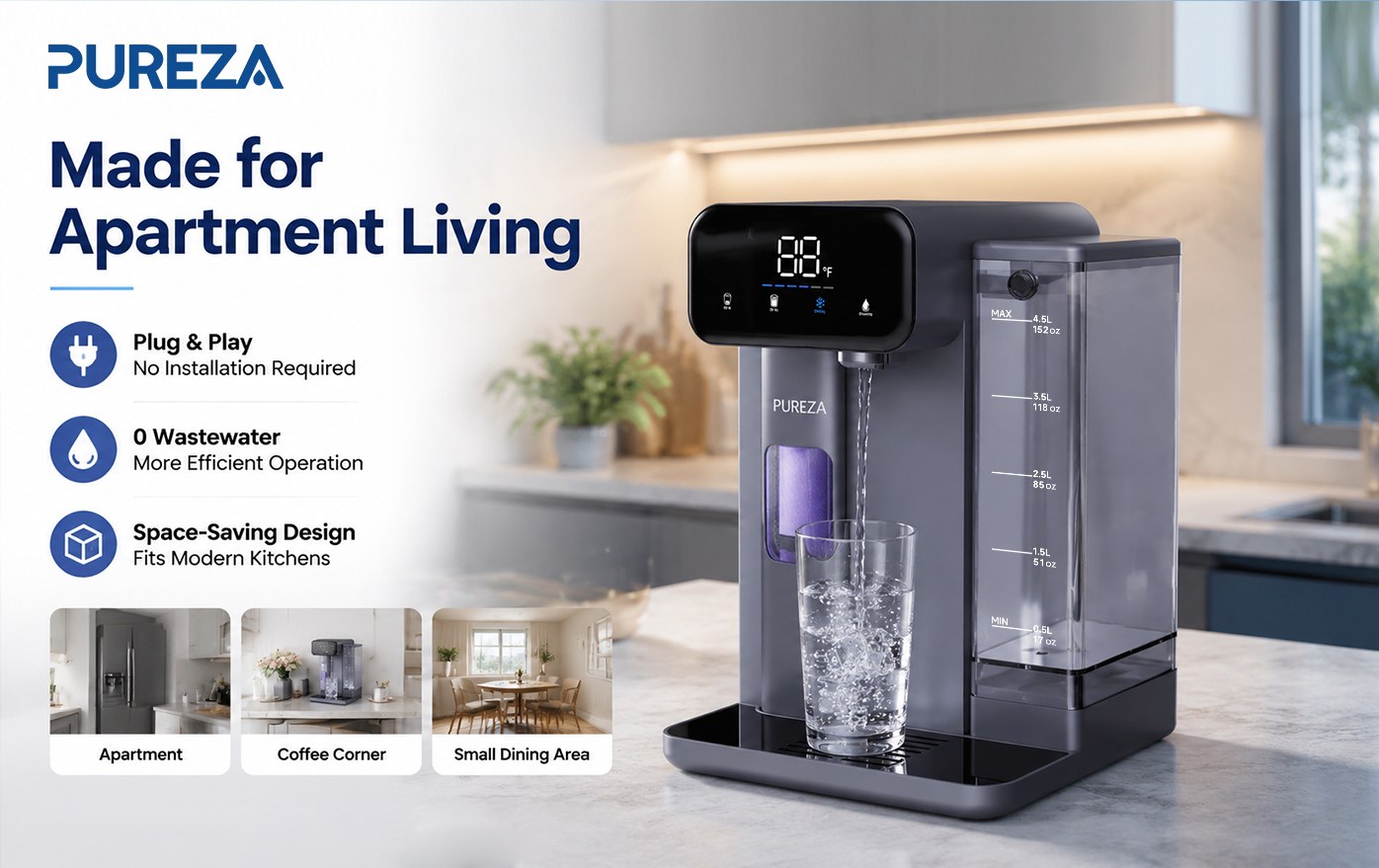 PU-T02 Countertop Cold Water Dispenser
